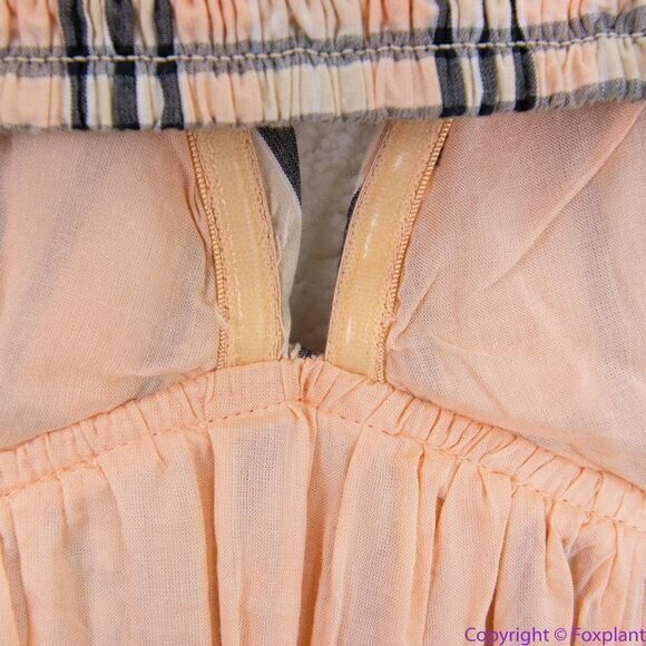 NEW Free People Bridget Mini Dress plaid, smocked split open back, S - Picture 11 of 16